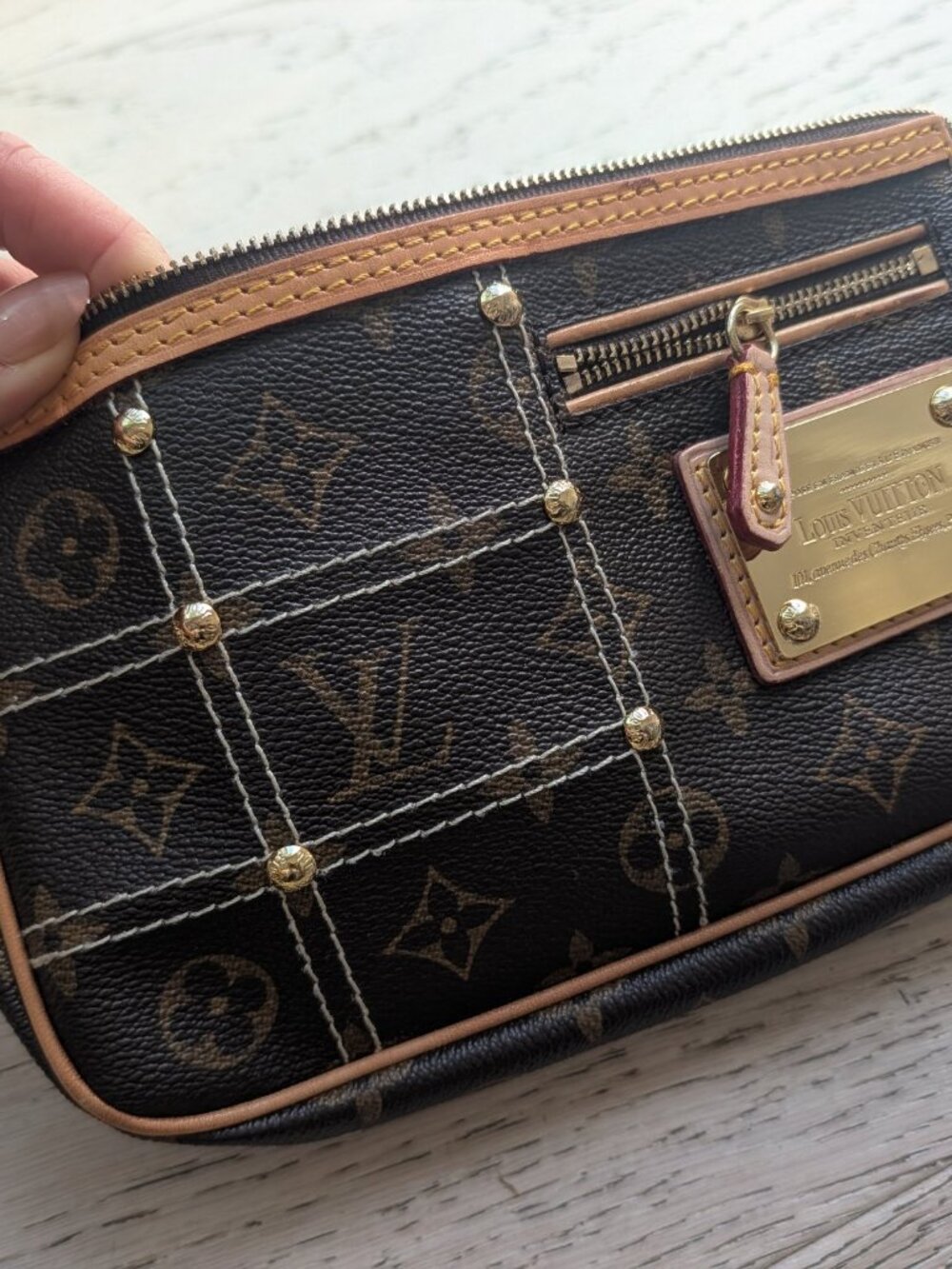 Monogram Print Pochette Bag